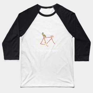 Funny Mens Cycling Design Baseball T-Shirt